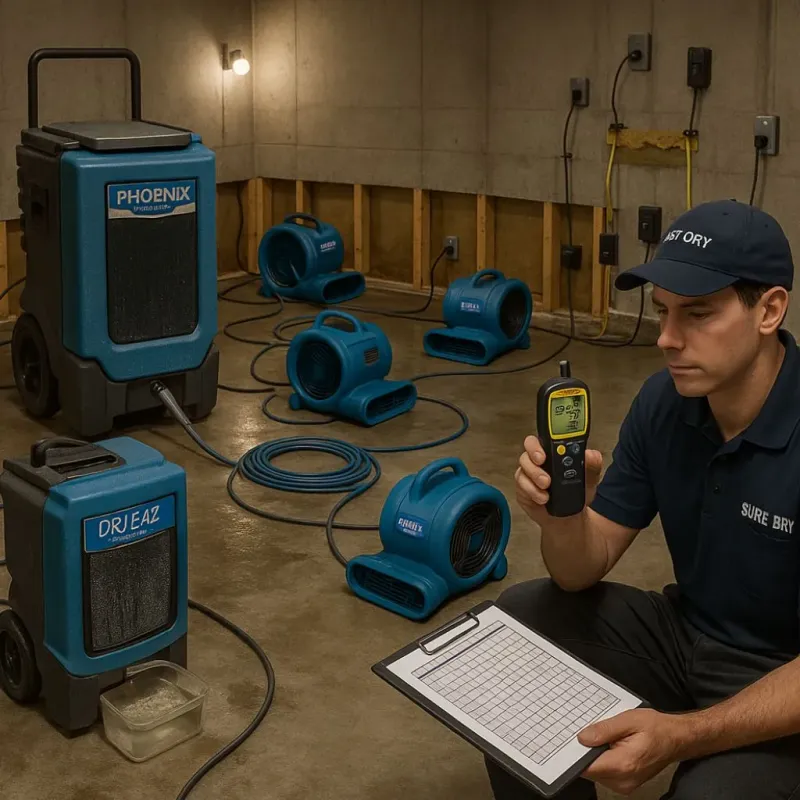 Structural Drying and Dehumidification process in Charles City, IA